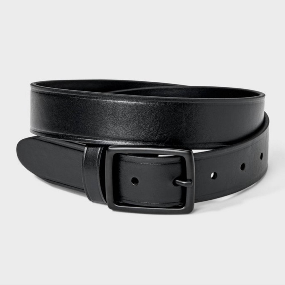 Goodfellow & Co Men's NWT Wide Casual Center Black Bar Buckle Belt Size L 36-40